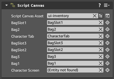 The Main Element's Script Canvas Configuration